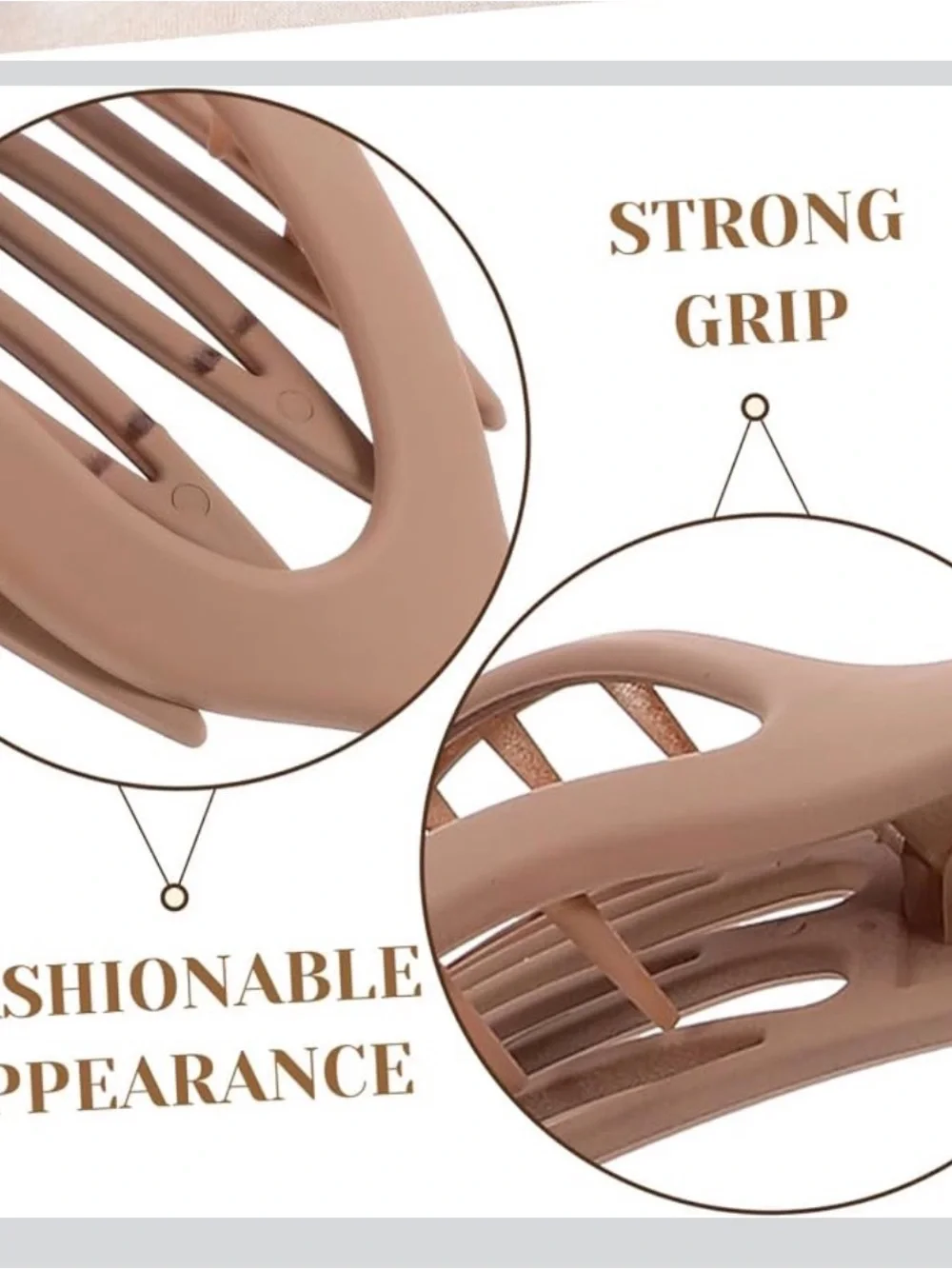 Large Matte Hair Claw Clip - Nude NWT